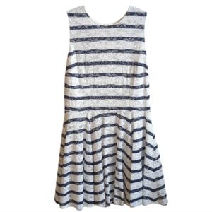 Maison Jules Navy and White Striped Sleeveless Dress Size Extra Large